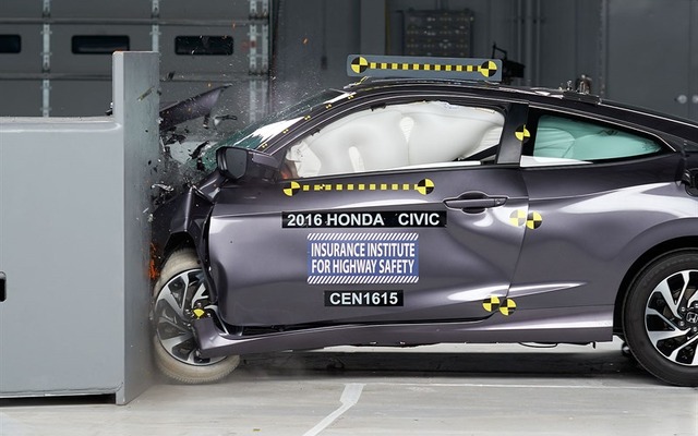 IIHSのホンダ シビック クーペ 新型の衝突テスト