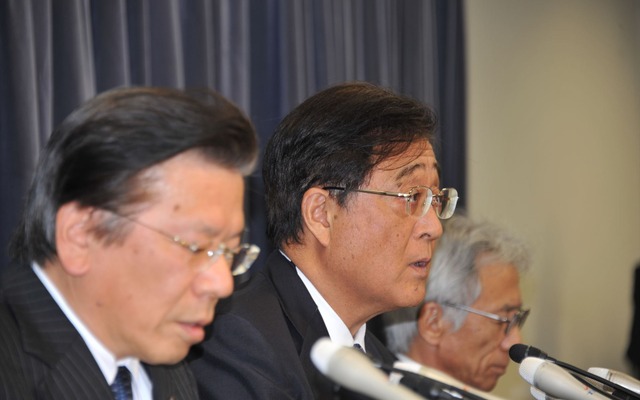 過去販売の車種についても不正を認めた三菱自動車の会見（17日・国交省）