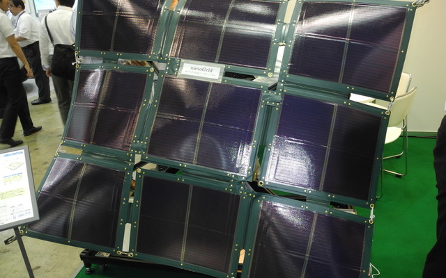ナベルが三重大学と共同開発したソーラーパネル「nanoGrid」