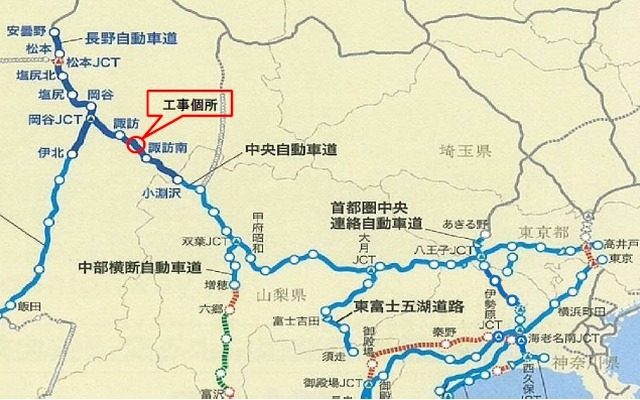 今回の工事区間の位置図