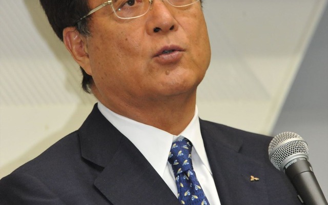 三菱自動車株主総会　益子修会長（24日・千葉県幕張市）