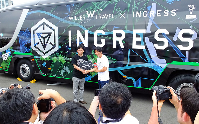 Ingressバス発表会場（Aegis Nova Tokyo）には、WILLERTRAVEL代表取締役・村瀬茂高氏とNianticアジア統括本部長・川島優志氏も登場。トークショーが行われた
