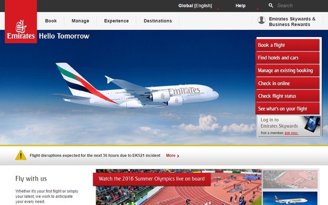 エミレーツ航空公式サイト