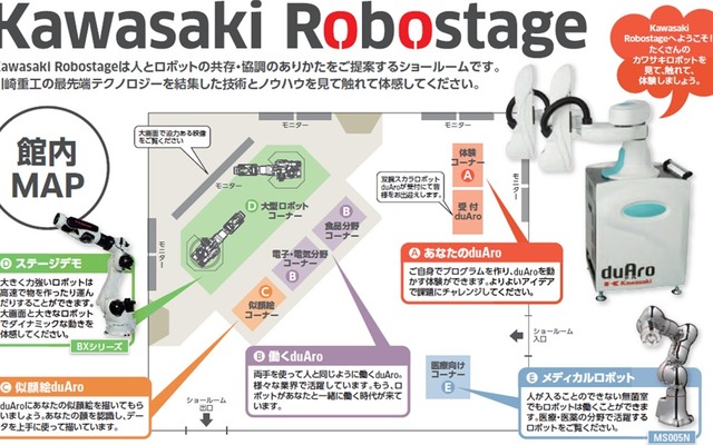 東京ロボットセンターショールーム「Kawasaki Robostage」