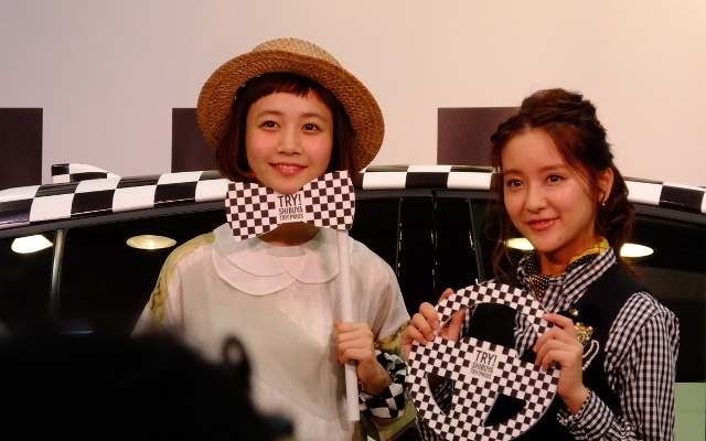 三戸なつめ、生田佳那（チェッカープリウス体験イベント「TRY! SHIBUYA TRY! PRIUS」、8月11～14日、渋谷にて）