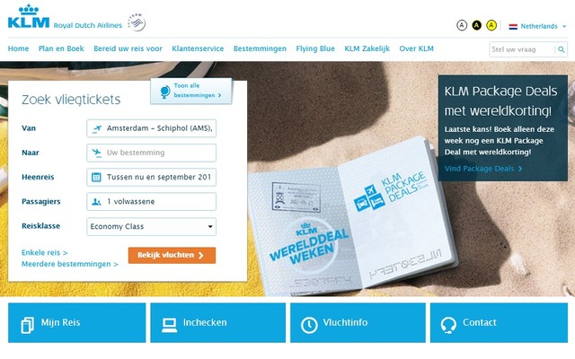 KLMオランダ航空公式サイト
