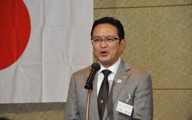 全国オートバイ事業協同組合連合会の新会長に選任された大村直幸氏（24日・東京都港区）