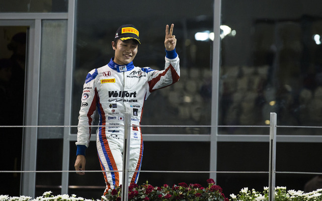 GP2の今季最終戦アブダビ、レース1で松下信治は2位表彰台を獲得。