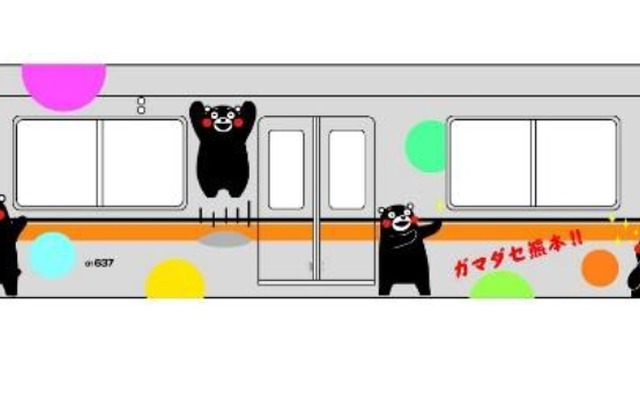 銀座線「くまモンラッピング電車」のイメージ。2017年1月1日から運行される。
