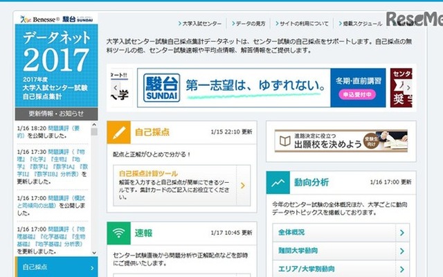ベネッセ・駿台データネット2017