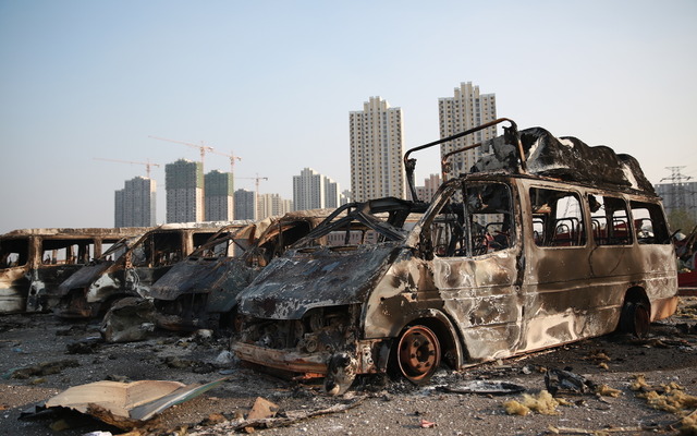 天津爆発事故（2015年8月）　(c) Getty Images