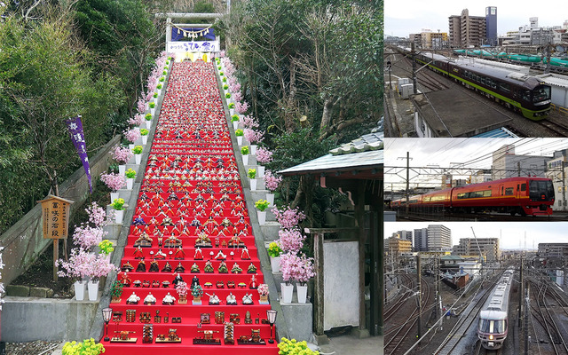 「かつうらビッグひな祭り」（千葉県勝浦市、2月24日～3月5日）へと向かう臨時特急・臨時快速（2月25日撮影）