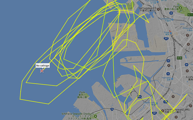 2月25日、千葉港上空をぐるぐると旋回する「No callsign」の正体は？
