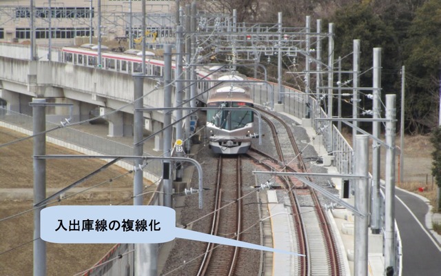 つくばエクスプレスの守谷駅と車両基地を結ぶ線路が複線に。3月19日から使用を開始する。