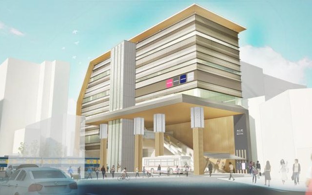 池上線の新しい駅舎・駅ビルのイメージ。2020年9月末のオープンを目指す。