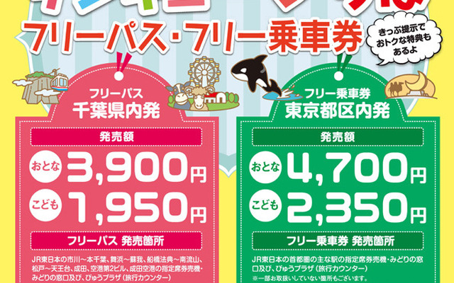 JR線のほか、ローカル私鉄3社、指定バス路線が乗り降り自由となる、千葉県内のフリー切符。