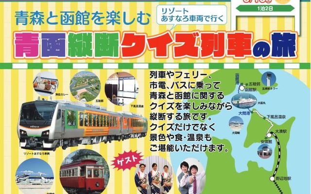 4つの乗り物を乗り継ぎ、大間経由で八戸から函館へ北上。その間に出題されるクイズに答えるツアー。