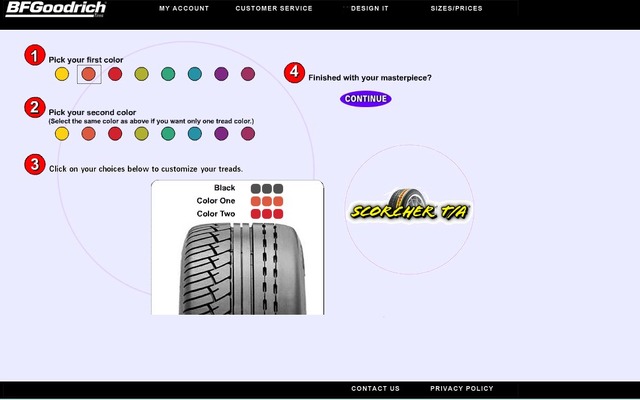 ウェブサイトでオリジナル・タイヤをデザイン