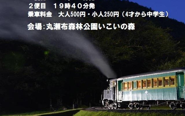 かつてナローゲージの森林鉄道で使われていた蒸気機関車「雨宮21号」。けん引される客車は、かつて岡山県の井笠鉄道や埼玉県の西武鉄道山口線で使われていたもの。