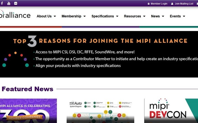 MIPIアライアンスの公式サイト
