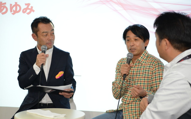 KYBは東京モーターショー2017に出展し、プレスデーに元F１ドライバーの片山右京氏とモータージャーナリストの河口まなぶ氏によるトークセッションを展開した。
