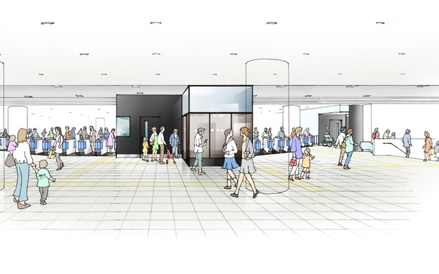 乗換改札機のイメージ（相鉄側）。2018年3月の使用開始が予定されている。