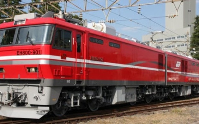 JR貨物のEH800形。2018年1月に京都鉄道博物館で展示される。