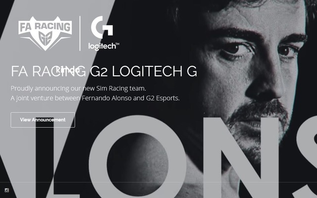 フェルナンド・アロンソ選手が立ち上げた自身のeスポーツ・レーシングチーム、「FA Racing G2 Logitech G」