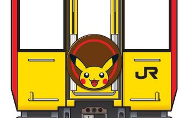 原ノ町駅と相馬駅に設置される「POKEMON with YOUトレイン」の撮影スポットイメージ。設置時間は12月9日9時から翌日16時まで。
