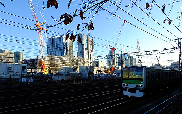 車町児童遊園から見えた品川新駅