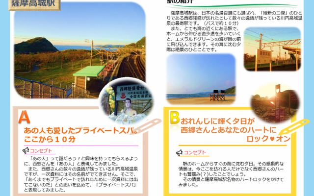 薩摩高城駅のキャッチコピー候補とそのコンセプト。