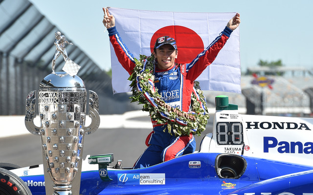 インディ500初優勝を果たした佐藤琢磨（5月）。
