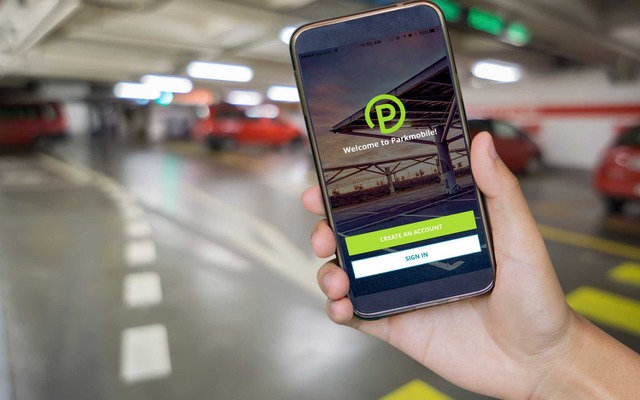 Parkmobileの駐車支援アプリ（イメージ）