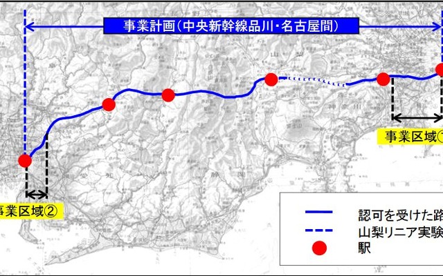 大深度地下を利用する区間の広域図。