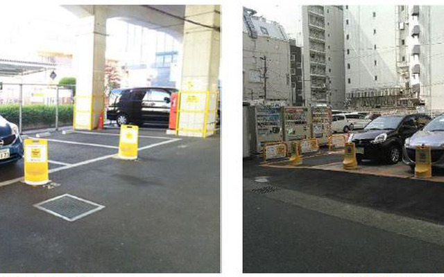 千歳船橋第1駐車場（左）と小田原第2駐車場