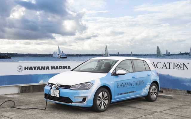 VWと葉山町のコラボレーションによるプロジェクト “e-HAYAMACATION” で提供される電気自動車 e-ゴルフ