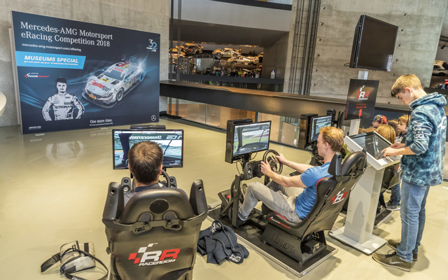ドイツのメルセデス博物館で始まった「国際メルセデスAMGモータースポーツeRacingコンペティション」の予選