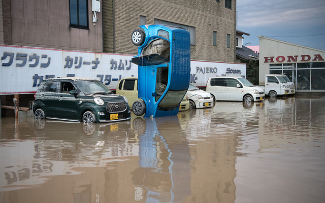 平成30年7月豪雨（7月8日、倉敷市）　(c) Getty Images