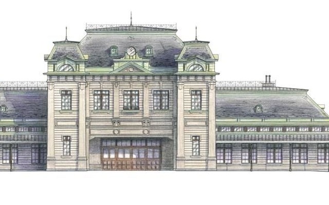 1914年の建設時の姿に復原される門司港駅のイメージ。