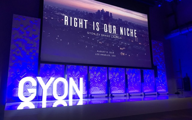 米国カリフォルニア州ロサンゼルスで行われた新たな電動車ブランド「GYON」を立ち上げ発表会