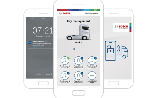 ボッシュの商用トラック向けデジタルキーのイメージ