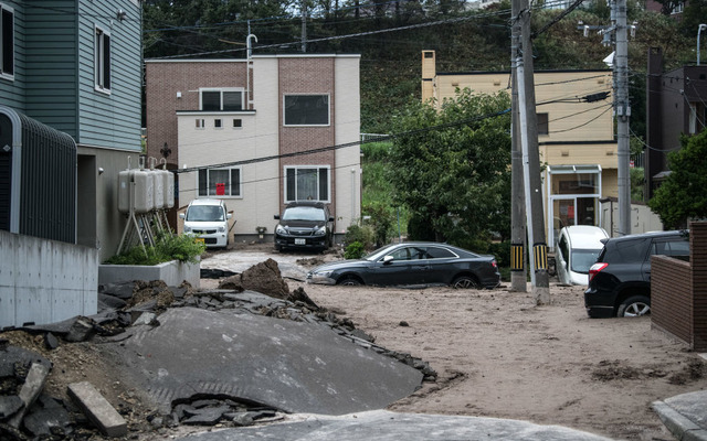 平成30年北海道胆振東部地震（9月7日、札幌市清田区）　(c) Getty Images