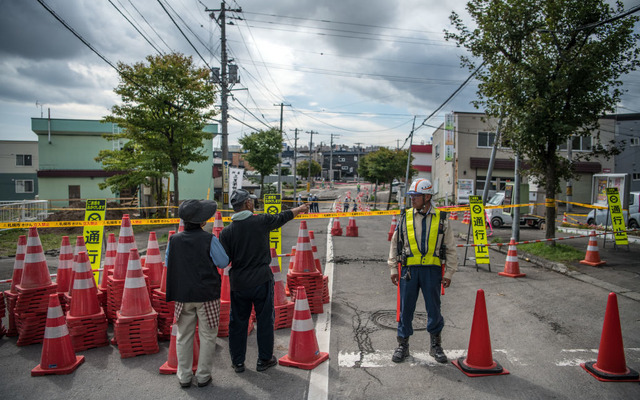 平成30年北海道胆振東部地震（9月8日撮影、札幌市清田区）　(c) Getty Images