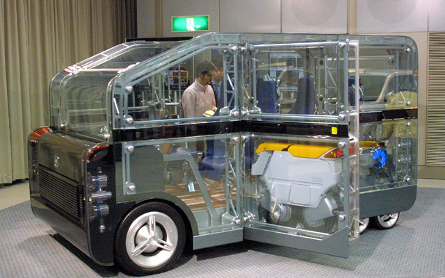【東京ショー2001出品車】透明のパネルでできたコンセプトカー、ホンダ『UNIBOX』