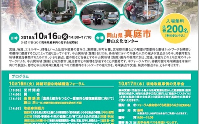 持続可能な地域構造フォーラムを10月16日に岡山県で開催