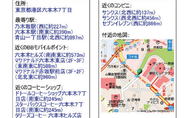 メール送信で現在地周辺情報を入手…アルプスラボ here