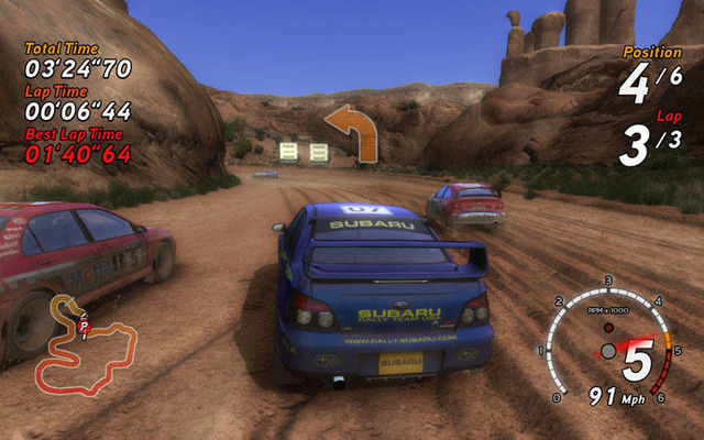 『SEGA RALLY REVO』轍がどんどん深くなって障害物も壊せる