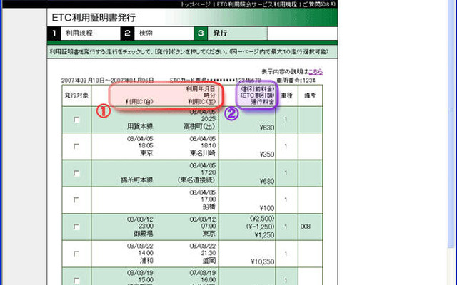 ETCマイレージサービスなど、明細画面でおトク度を表示　4月1日から