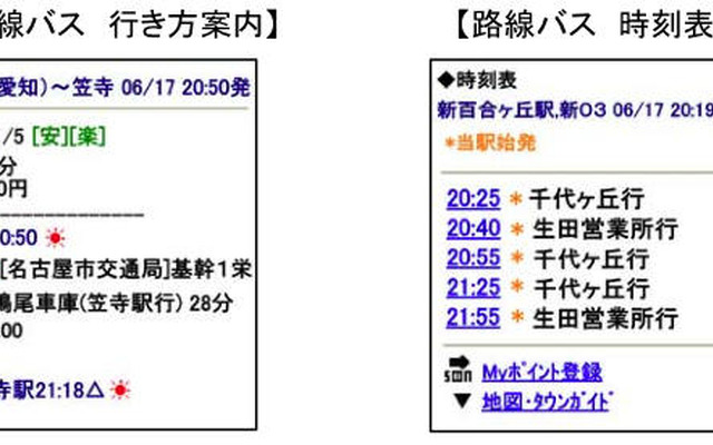 乗換案内NEXT、名古屋市営バスと小田急バス全路線をサポート