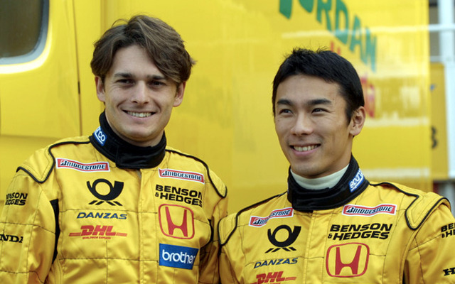 【ホンダF1ストーキング】ジョーダン両ドライバーが揃い踏みテスト……雨